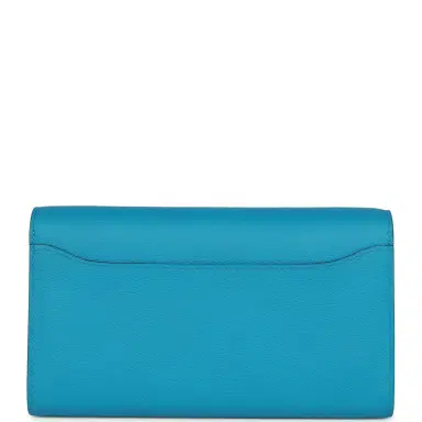 HERMÈS Hermes Constance Wallet To Go Bleu Frida Evercolor Palladium Hardware | Thumbnail 4