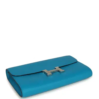HERMÈS Hermes Constance Wallet To Go Bleu Frida Evercolor Palladium Hardware | Thumbnail 6