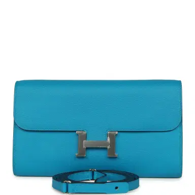 HERMÈS Hermes Constance Wallet To Go Bleu Frida Evercolor Palladium Hardware | Thumbnail 1