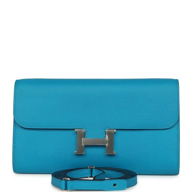 hermes Hermes Constance Wallet To Go Bleu Frida Evercolor Palladium Hardware