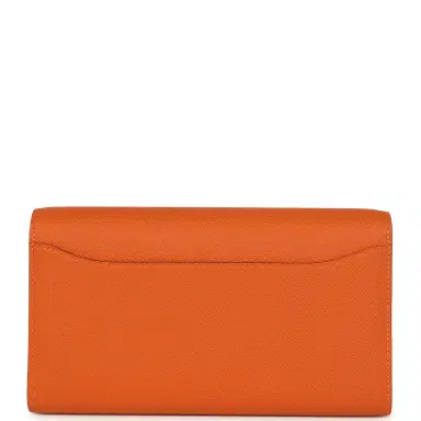 HERMÈS Hermes Constance Wallet To Go Orange Epsom Palladium Hardware | Thumbnail 4