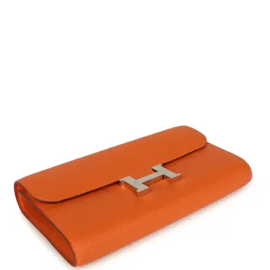 HERMÈS Hermes Constance Wallet To Go Orange Epsom Palladium Hardware | Thumbnail 6