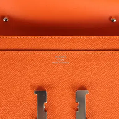 HERMÈS Hermes Constance Wallet To Go Orange Epsom Palladium Hardware | Thumbnail 7