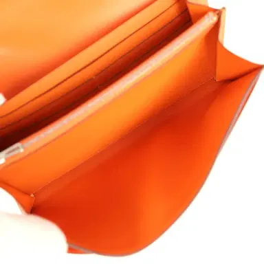 HERMÈS Hermes Constance Wallet To Go Orange Epsom Palladium Hardware | Thumbnail 10