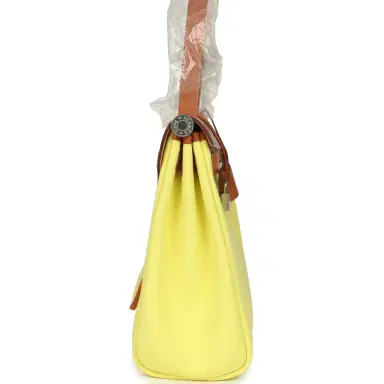 HERMÈS Hermes Herbag Zip PM 31 Jaune Citron Toile H Canvas and Fauve Vache Hunter Palladium Hardware | Thumbnail 3 HERMÈS Hermes Herbag Zip PM 31 Jaune Citron Toile H Canvas and Fauve Vache Hunter Palladium Hardware | Thumbnail 3