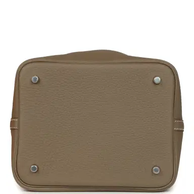 HERMÈS Hermes Picotin Lock 22 Etoupe Clemence Palladium Hardware | Thumbnail 6 HERMÈS Hermes Picotin Lock 22 Etoupe Clemence Palladium Hardware | Thumbnail 6