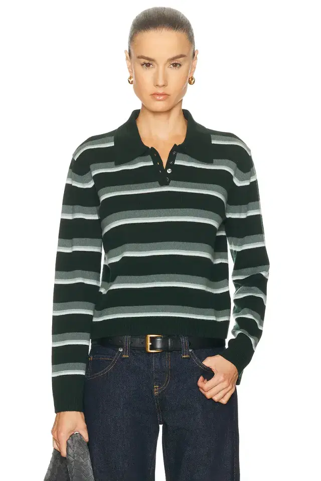 LESET Zoe Stripe Polo Top