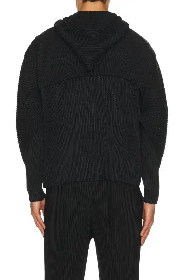 Homme Plissé Issey Miyake Wickerwork Mesh Full Zip Hooded Jacket | Thumbnail 2