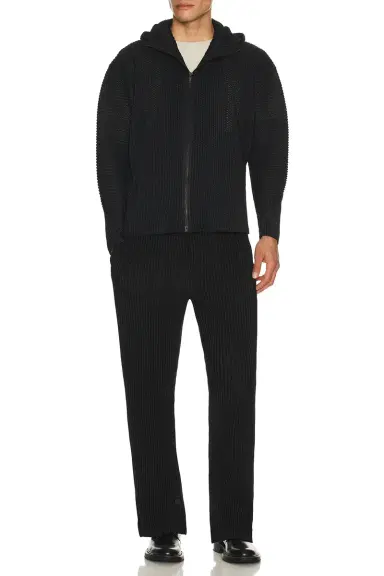 Homme Plissé Issey Miyake Wickerwork Mesh Full Zip Hooded Jacket | Thumbnail 3