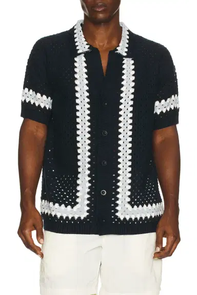 Frescobol Carioca Marques Crochet Cardigan Shirt | Thumbnail 3