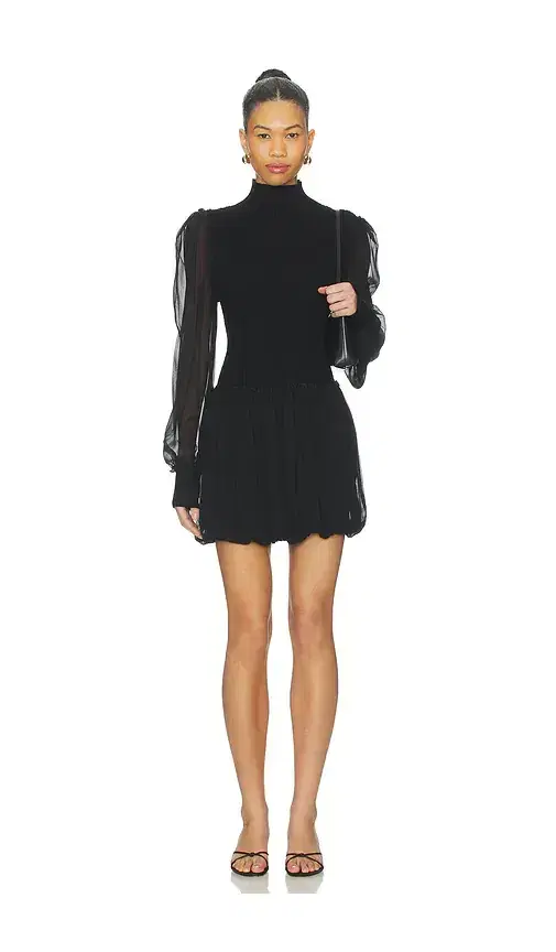FRAME Sheer Sleeve Dress