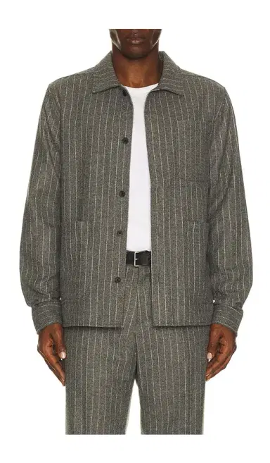Les Deux Layton Pinstripe Mouline Overshirt | Thumbnail 1