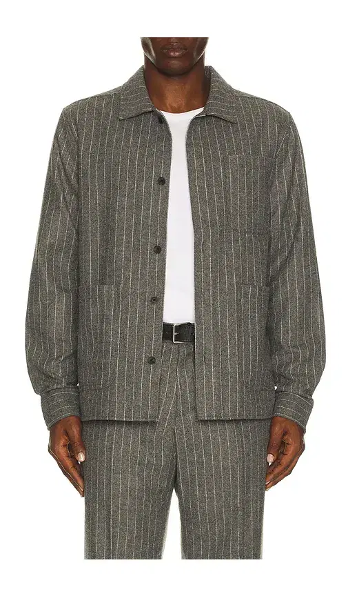 Les Deux Layton Pinstripe Mouline Overshirt