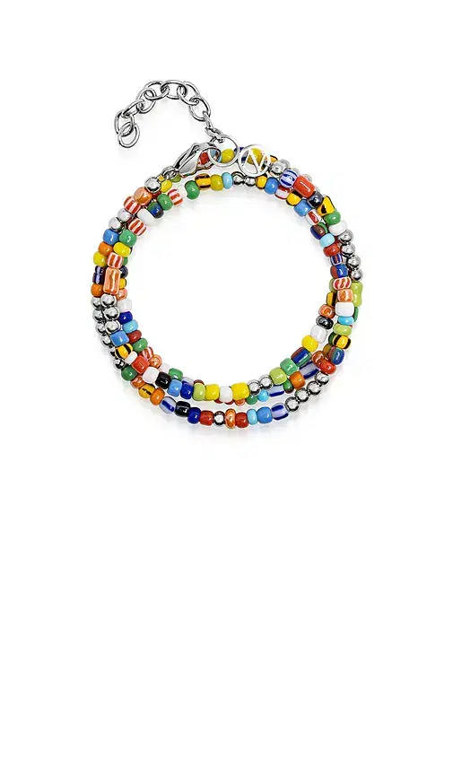 Nialaya Assorted Vintage Trifocal Beaded Wrap Bracelet