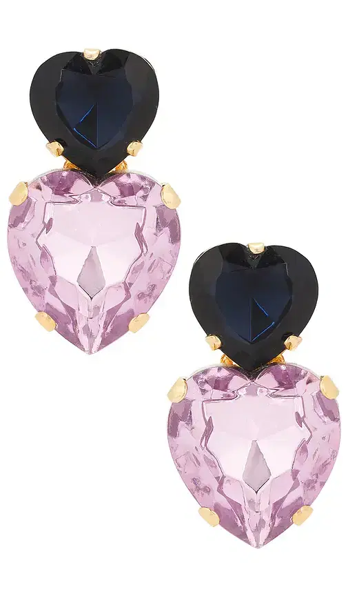 Anton Heunis Omega Clasp Double Heart Stud Earrings