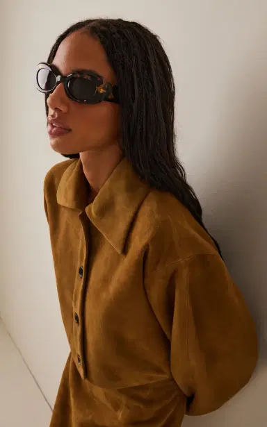 Khaite x Oliver Peoples 1992C Oval-Frame Acetate Sunglasses | Thumbnail 2 Khaite x Oliver Peoples 1992C Oval-Frame Acetate Sunglasses | Thumbnail 2