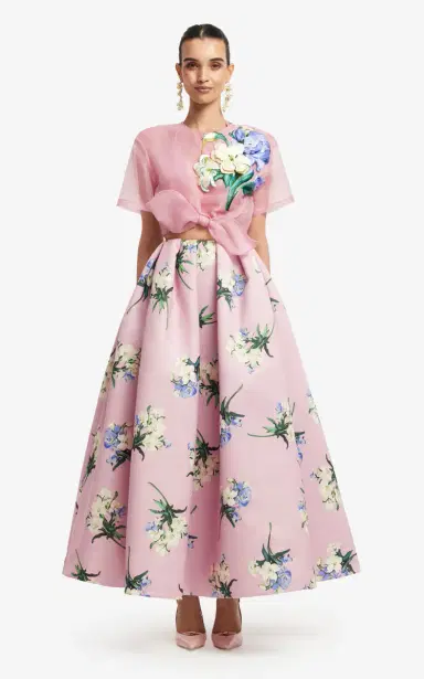 Leo Lin Victoria Floral-Print Mid-Rise Maxi Skirt | Thumbnail 3