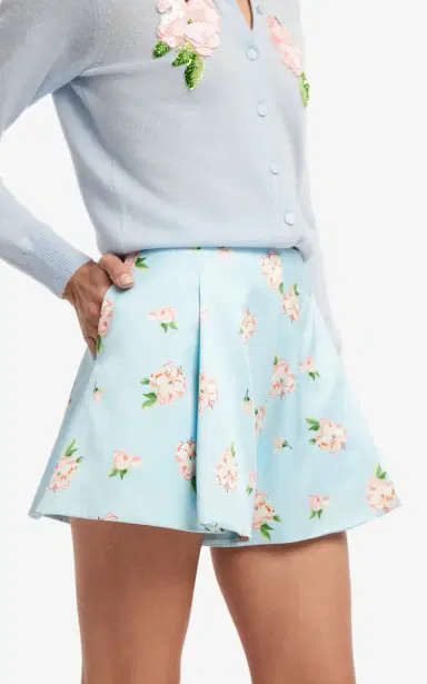 Leo Lin Abby Floral-Print High-Waisted Cotton-Silk Shorts | Thumbnail 6