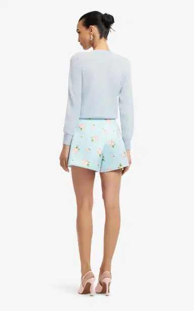 Leo Lin Abby Floral-Print High-Waisted Cotton-Silk Shorts | Thumbnail 7