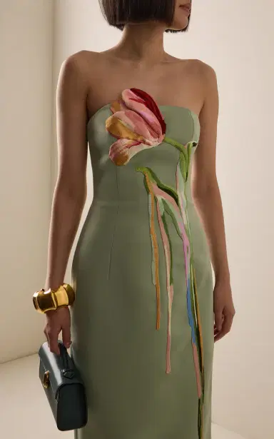 Leo Lin Marilyn Floral-Embroidered Maxi Dress | Thumbnail 3