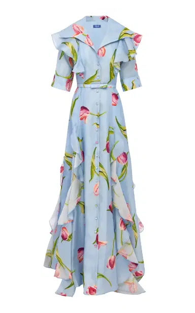 LEO LIN Isabella Floral-Print Silk Maxi Dress | Thumbnail 1