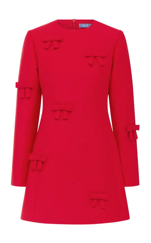 Leo Lin Aliza Bow-Embellished Mini Dress