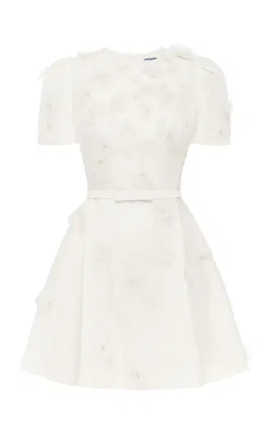LEO LIN Elyse Petal-Embellished Linen-Silk Mini Dress | Thumbnail 1