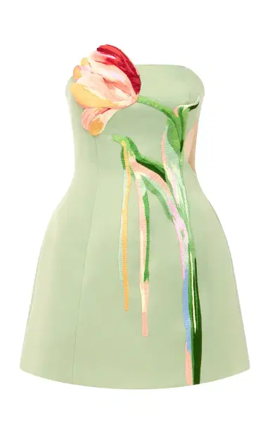 Leo Lin Roselle Floral-Embroidered Cutout Mini Dress | Thumbnail 2