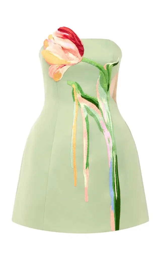 Roselle Floral-Embroidered Cutout Mini Dress