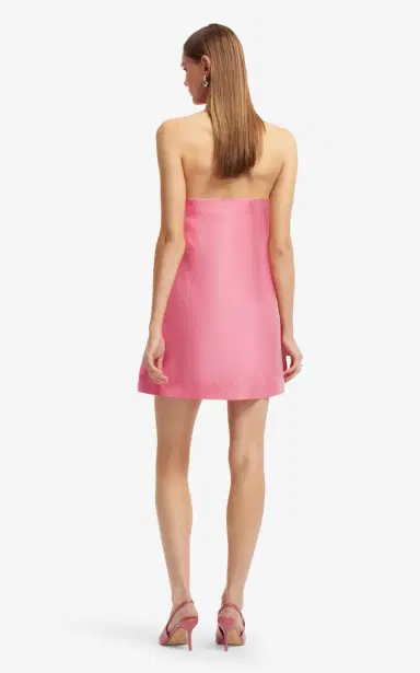LEO LIN Lola Floral-Appliqued Linen-Blend Halter Mini Dress | Thumbnail 5