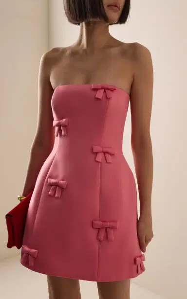 Leo Lin Roselle Bow-Embellished Mini Dress | Thumbnail 3