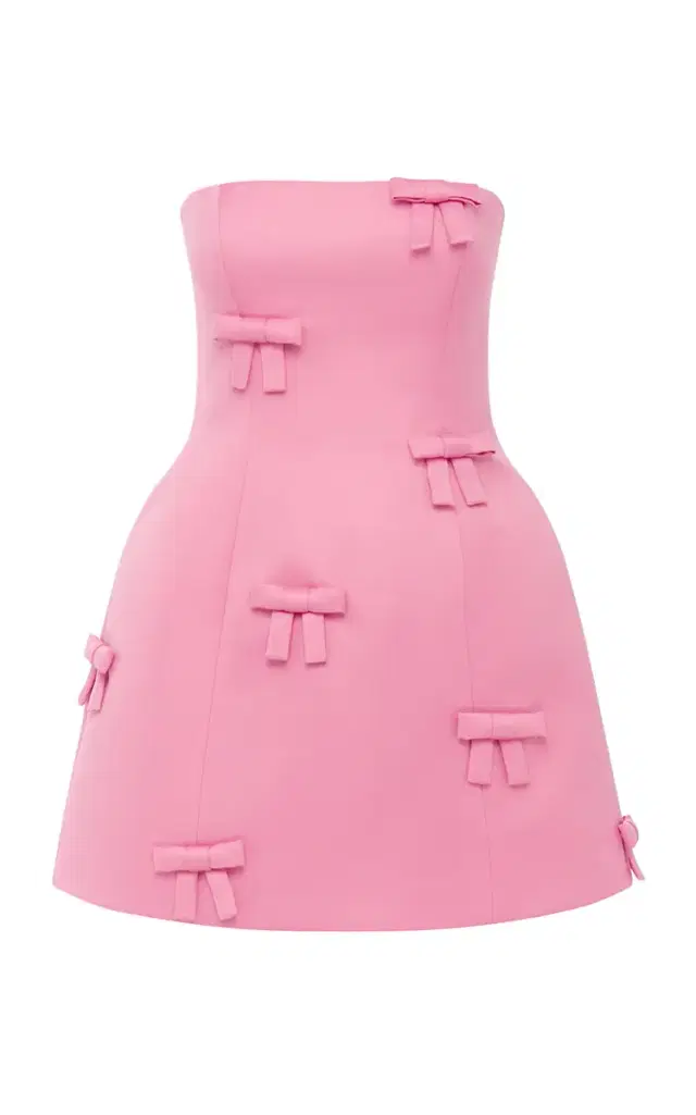 Leo Lin Roselle Bow-Embellished Mini Dress