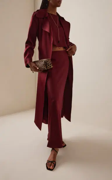 LESET Barb Satin Maxi Skirt | Thumbnail 2