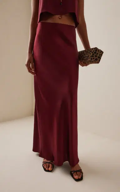 LESET Barb Satin Maxi Skirt | Thumbnail 3