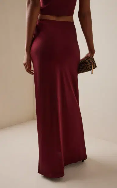 LESET Barb Satin Maxi Skirt | Thumbnail 4