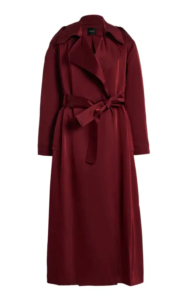 Leset Barb Satin Trench Coat