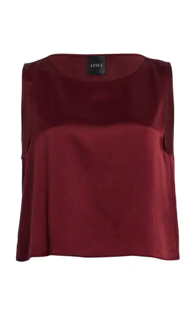 LESET Barb Satin Crop Top | Thumbnail 1
