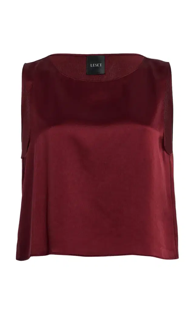 Leset Barb Satin Crop Top