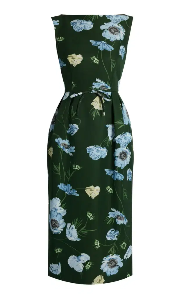 Floral Faille Cotton-Blend Midi Dress