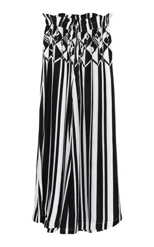 Palmer Striped Silk Wide-Leg Pants