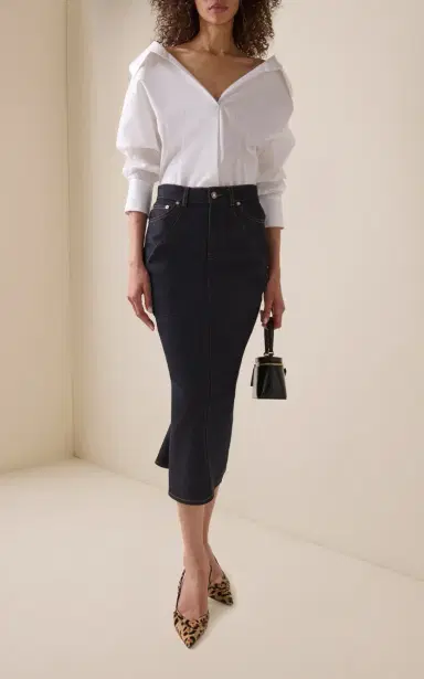 Givenchy Tailored Denim Midi Skirt | Thumbnail 2 Givenchy Tailored Denim Midi Skirt | Thumbnail 2