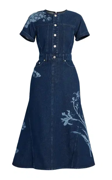 Erdem Printed Denim Midi Dress | Thumbnail 1