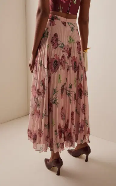 Erdem Floral Plisse Voile Midi Skirt | Thumbnail 4 Erdem Floral Plisse Voile Midi Skirt | Thumbnail 4