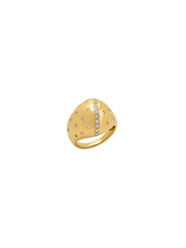 Wish Fine Jewelry 0.96ct Diamond 14K Gold Dome Ring | Thumbnail 1