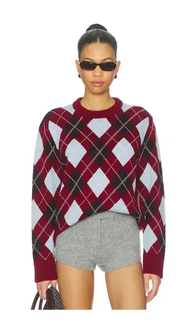 La Ligne Boyfriend Argyle Crewneck Sweater | Thumbnail 1