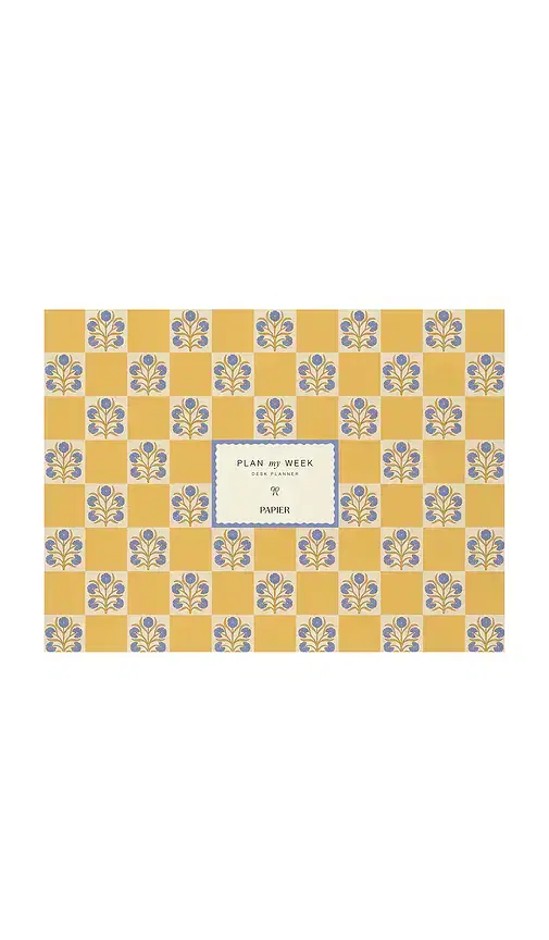 Papier Floral Checkerboard Undated Weekly Desk Planner