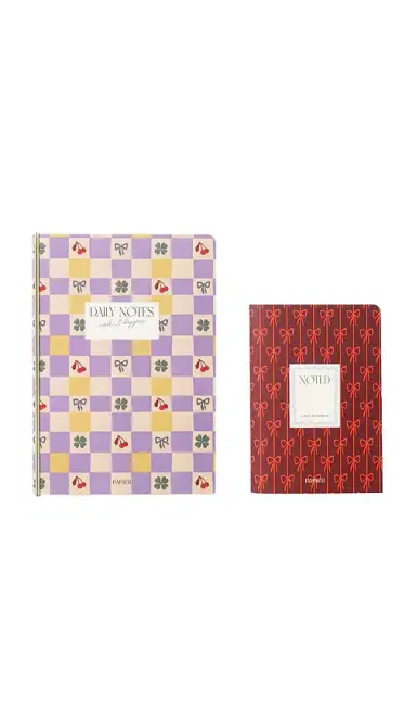 Papier Checkerboard & Bows Softcover Notebook Set Of 2 | Thumbnail 2 Papier Checkerboard & Bows Softcover Notebook Set Of 2 | Thumbnail 2
