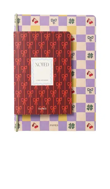 Papier Checkerboard & Bows Softcover Notebook Set Of 2 | Thumbnail 1 Papier Checkerboard & Bows Softcover Notebook Set Of 2 | Thumbnail 1