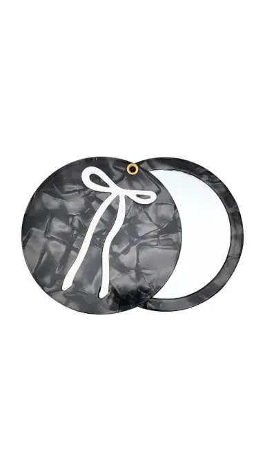 Solar Eclipse Hand-Painted French Bow Compact Mirror | Thumbnail 1 Solar Eclipse Hand-Painted French Bow Compact Mirror | Thumbnail 1