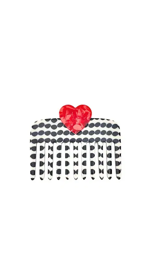 Solar Eclipse Hand-Painted Polka Dot Heart Pocket Hair Comb